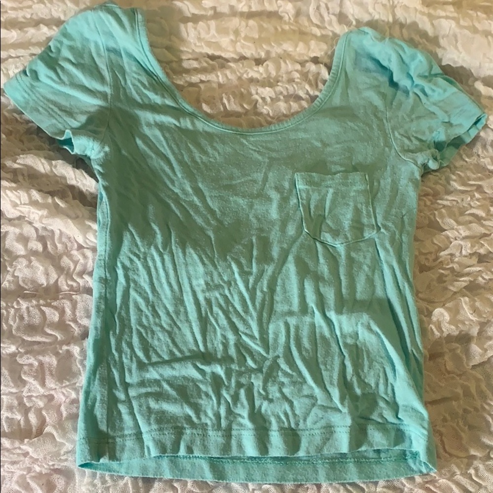 Mint green cropped tee